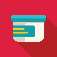Plastic container with lid holding face cream or food vector