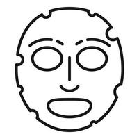 Cosmetic facial sheet mask smiling with open mouth icon vector outline