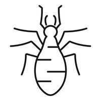Black thin line termite crawling icon showing pest problem vector