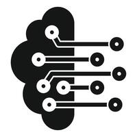 Cloud computing electronic circuit data storage icon vector
