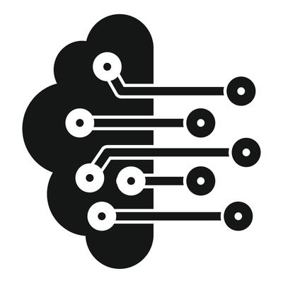 Cloud computing electronic circuit data storage icon