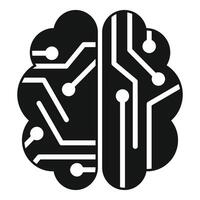 Electronic brain showing artificial intelligence and machine learning vector