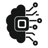 Artificial intelligence cloud computing processing data icon vector