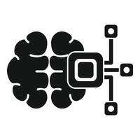 Brain connected to artificial intelligence processor simulating human thought vector
