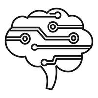 Brain circuit board showing artificial intelligence development vector