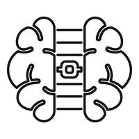 Brain chip connecting with electronic circuit board sending signals vector