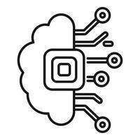 Cloud computing system connecting to network hubs icon vector