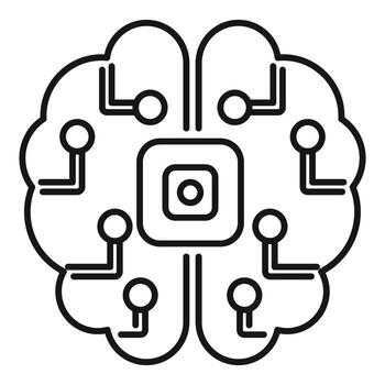 Artificial intelligence chip processing data inside brain vector