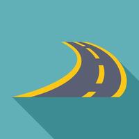 Winding road stretching into the distance with yellow markings vector