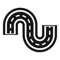 Winding road making sharp turn over white background vector
