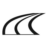 Three smooth lines are getting closer forming a modern road logo vector