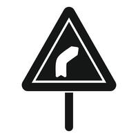 Traffic sign indicating left curve in road ahead vector