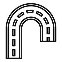 Thin line icon highway overpass with u turn vector