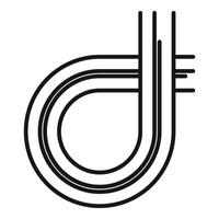 Abstract rounded shape with lines forming a modern logo vector