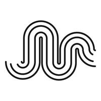Black lines forming abstract wavy pattern vector
