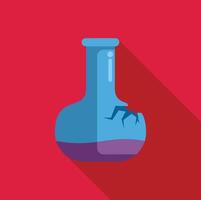 Broken chemistry flask containing dangerous substance vector