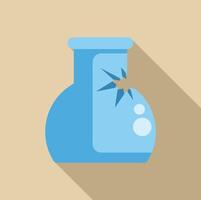 Broken chemical flask for scientific experiments in laboratory vector