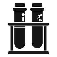Test tubes with liquid being analyzed in a lab vector