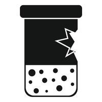 Chemical flask exploding with cracked glass containing hazardous substance vector