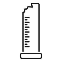 Black outline icon of a broken ruler showing failure vector