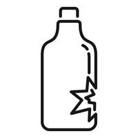 Broken glass bottle icon showing fragile symbol vector