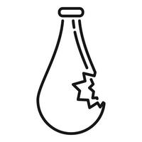 Broken glass bottle with sharp edges presenting danger vector