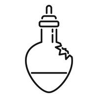 Broken chemical flask with cork representing danger in a lab vector