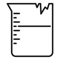 Broken beaker icon showing chemical experiment failure vector