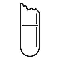 Broken test tube icon representing failed experiment vector