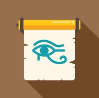 Ancient egyptian papyrus scroll depicting eye of horus symbol vector