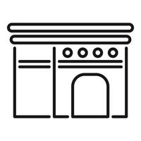 Indian palace building front view with big entrance line icon vector