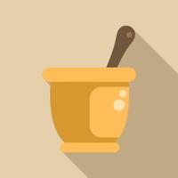 Empty mortar and pestle sitting on tabletop vector