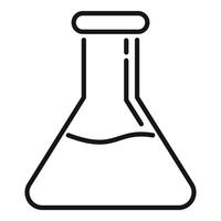 Conical flask containing chemical substance for experimentation vector