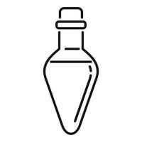 Chemical flask containing liquid icon showing lab experiment vector