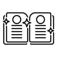 Open book with blank pages and shining stars icon vector