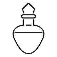 Magic potion with cork in heart shaped flask icon vector