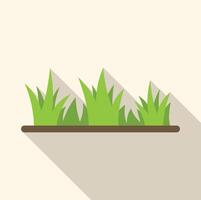 Green grass growing from ground with long shadow vector