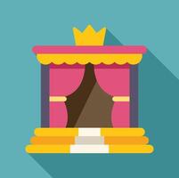 Royal podium with curtains and crown is standing on stairs vector