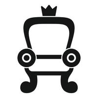 King throne with crown icon, simple style vector