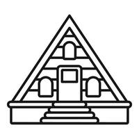 Egyptian pyramid building front view with stairs leading up to entrance vector