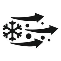 Cold air flow with snowflake and particles blowing vector