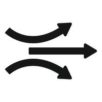 Three black arrows pointing in different directions vector