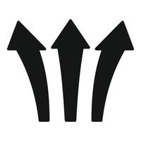 Three black arrows pointing upwards on white background vector