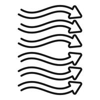 Multiple wavy arrows pointing in the same direction vector