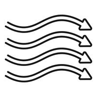 Air flow blowing with four arrows pointing right vector