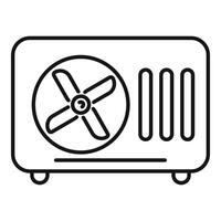 Conditioner system with rotating fan inside blowing cold wind vector