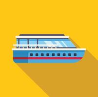 Big modern comfortable passenger ship sailing on water surface vector