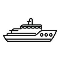 Ferry boat floating on water outline icon design vector