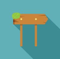Wooden arrow signpost pointing right with moss on it vector
