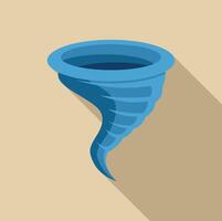 Blue tornado spinning with long shadow on beige background vector